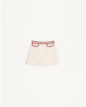Valentino Crepe Couture Shorts - Natural