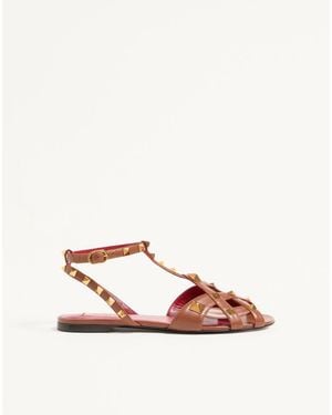 Valentino Garavani Studdy Kidskin Sandal 36 - Brown