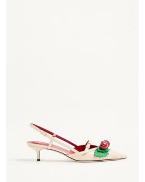 Valentino Garavani Cherryfic Slingback Court Shoes - Natural