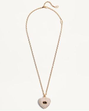 Valentino Garavani Collar Coeur Royal De Metal Esmaltado Y Cristales Swarovski Mujer - Neutro