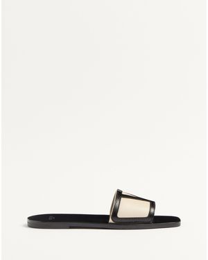 Valentino Garavani Viva Superstar Slide Sandal In Nappa Leather - White