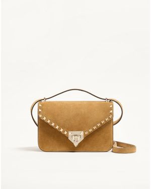 Valentino Garavani Rockstud Small Shoulder Bag - Natural