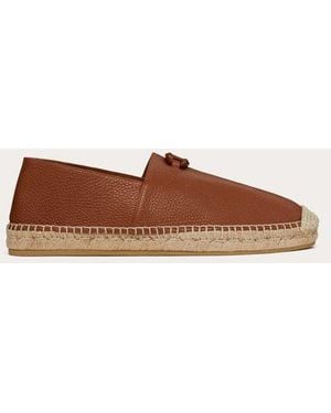 Valentino Garavani The Bold Edition Calfskin Espadrilles - Brown