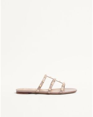 Valentino Garavani Rockstud Flat Slide Sandal 34.5 - Multicolour