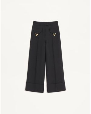 Valentino Crepe Couture Trousers - Black