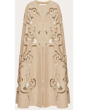 Valentino Capa De Linen Canvas Bordada Mujer - Neutro