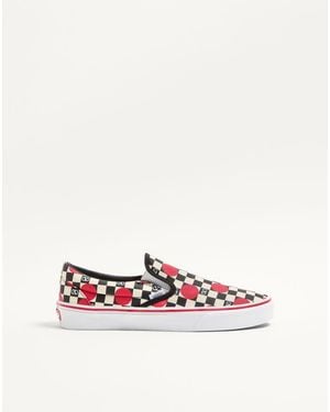 Valentino Garavani And Vans Fabric Slip-On Trainer With Vlogo Checkerboard Print And Polka Dot Detail - White