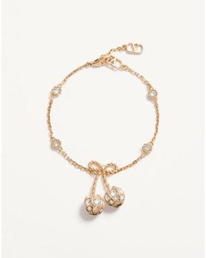 Valentino Garavani Bracelet Cherryfic En Métal Et Cristaux Swarovski Femme - Métallisé