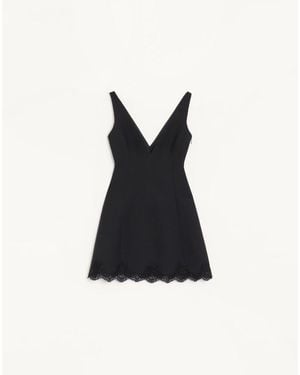Valentino Crepe Couture Short Dress - Black