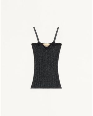 Valentino Lurex Knit Top - Black