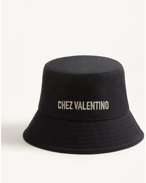 Valentino Garavani Chez Cotton Bucket Hat With Embroidery - Black