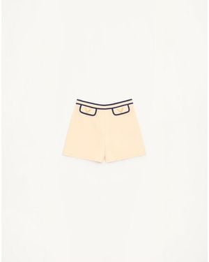 Valentino Crepe Couture Shorts - Natural