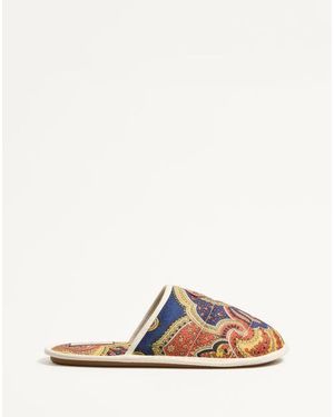 Valentino Garavani Claquettes Ta Chambre En Denim Voyage Imaginaire Homme - Multicolore