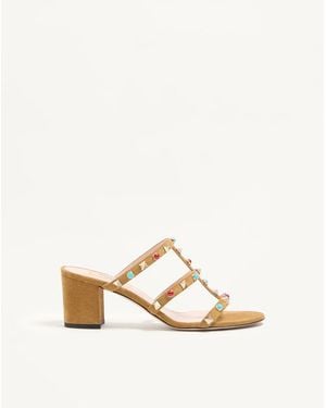 Valentino Garavani Rockstud Slide Sandal - Natural