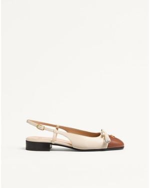 Valentino Garavani Valet Du Roi Kid Slingback Ballerina 25Mmm 35.5 - Natural