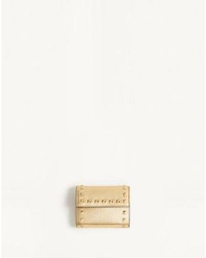 Valentino Garavani Rockstud Trifold Wallet - Natural
