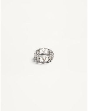 Valentino Garavani Vlogo Signature Ring Aus Metall Mann - Weiß