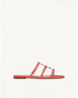 Valentino Garavani Rockstud Flat Slide Sandal - Pink