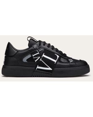 Valentino Garavani Low-Top Calfskin Vl7N Trainer With Bands - Black