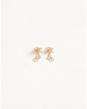 Valentino Garavani Vlogo Floc Earrings - Natural