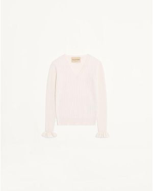 Valentino Embroidered Cashmere Jumper - Natural
