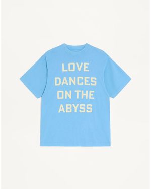 Valentino Cotton T-Shirt With Love Dances On The Abyss & Made - Blue