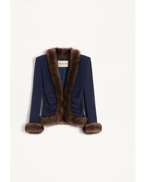 Valentino Wool Crepe Jacket - Blue