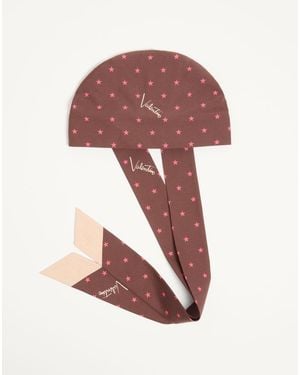 Valentino Garavani Stelline E Firma Starry Silk And Cotton Headband - Red