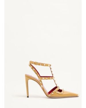 Valentino Garavani Rockstud Kidskin Court Shoes 100Mm 35.5 - White