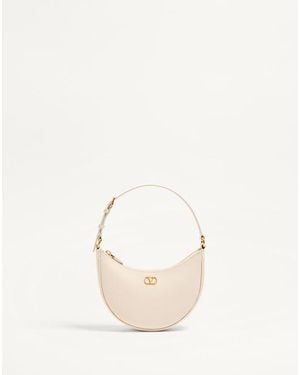 Valentino Garavani Minibolso Hobo Vlogo Signature De Cuero De Becerro Graneado Mujer - Neutro