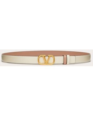 Valentino Garavani Cintura Reversibile Vlogo Signature In Vitello Lucido 20 Mm - Multicolore