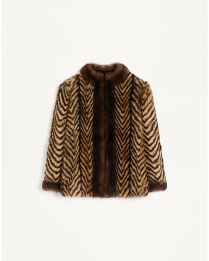 Valentino Shearling Caban - Brown