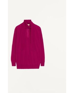 Valentino Wool Sweater With Scarf - Pink