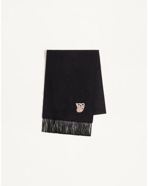Valentino Garavani Embroidered Wool And Cashmere Scarf - Black