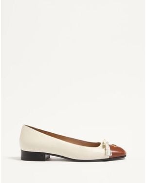 Valentino Garavani Valet Du Roi Kidskin Ballerina 25Mm - Natural