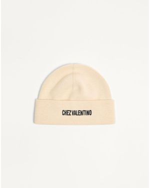 Valentino Garavani Chez Knitted Wool Beanie - Natural