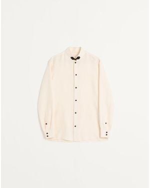 Valentino Silk Shantung Shirt With Toggle - Natural