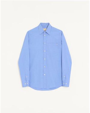 Valentino Oxford Cotton Shirt With Vgold - Blue