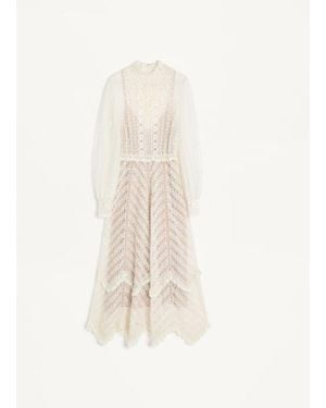 Valentino Abito Midi Ricamato Donna - Bianco