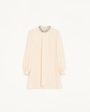 Valentino Cady Couture Embroidered Dress - Natural