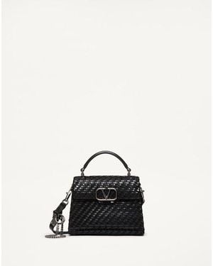 Valentino Garavani Mini Vsling Woven Handbag - Black