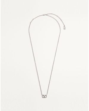 Valentino Garavani Vlogo Signature Metal Necklace - Natural