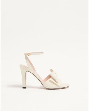 Valentino Garavani Bowow Kidskin Sandal 95Mm 36 - Natural