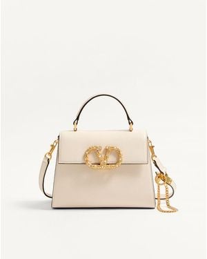 Valentino Garavani Vsling Small Handbag - Natural