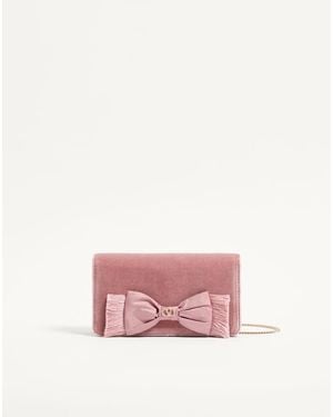 Valentino Garavani Vlogo Signature Mini Velvet Shoulder Bag - Pink