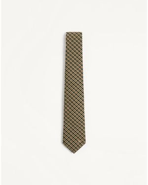 Valentino Garavani Valentie Cotton Jacquard Tie With Chamber Pattern And Vlogo Signature Detail - White