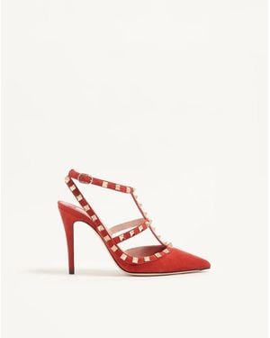 Valentino Garavani Rockstud Suede Court Shoes 100Mm 34.5 - Pink
