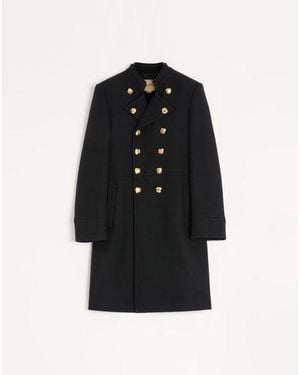 Valentino Double-Breasted Coat - Black