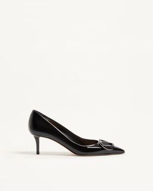 Valentino Garavani Vlogo Signature Patent Leather Court Shoes 60Mm - Black