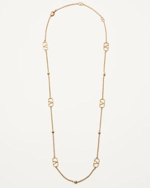 Valentino Garavani Collier Vlogo Signature En Métal Femme - Neutre